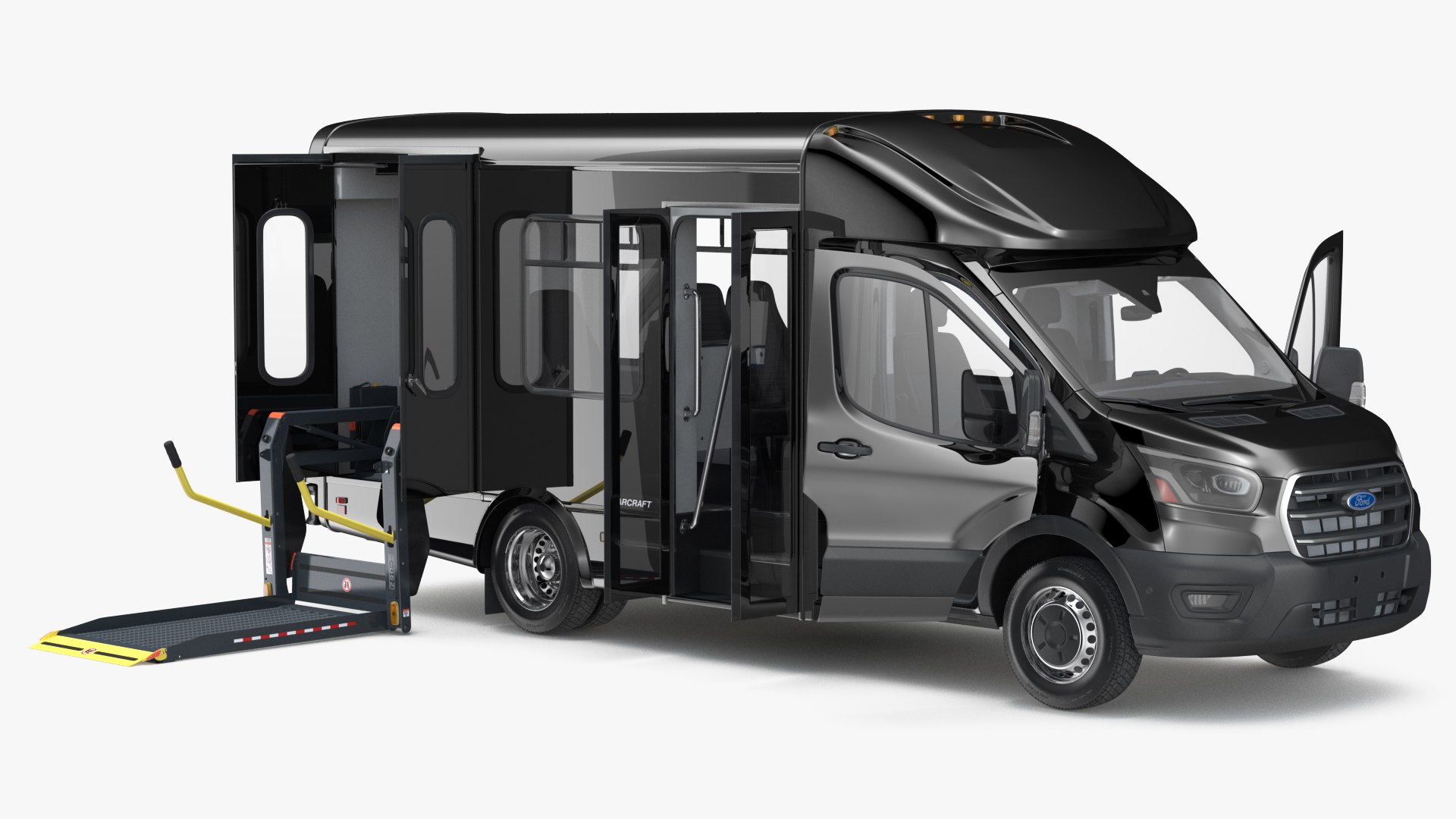 Ford Starcraft Executive Shuttle Bus Rigged 3D model preview