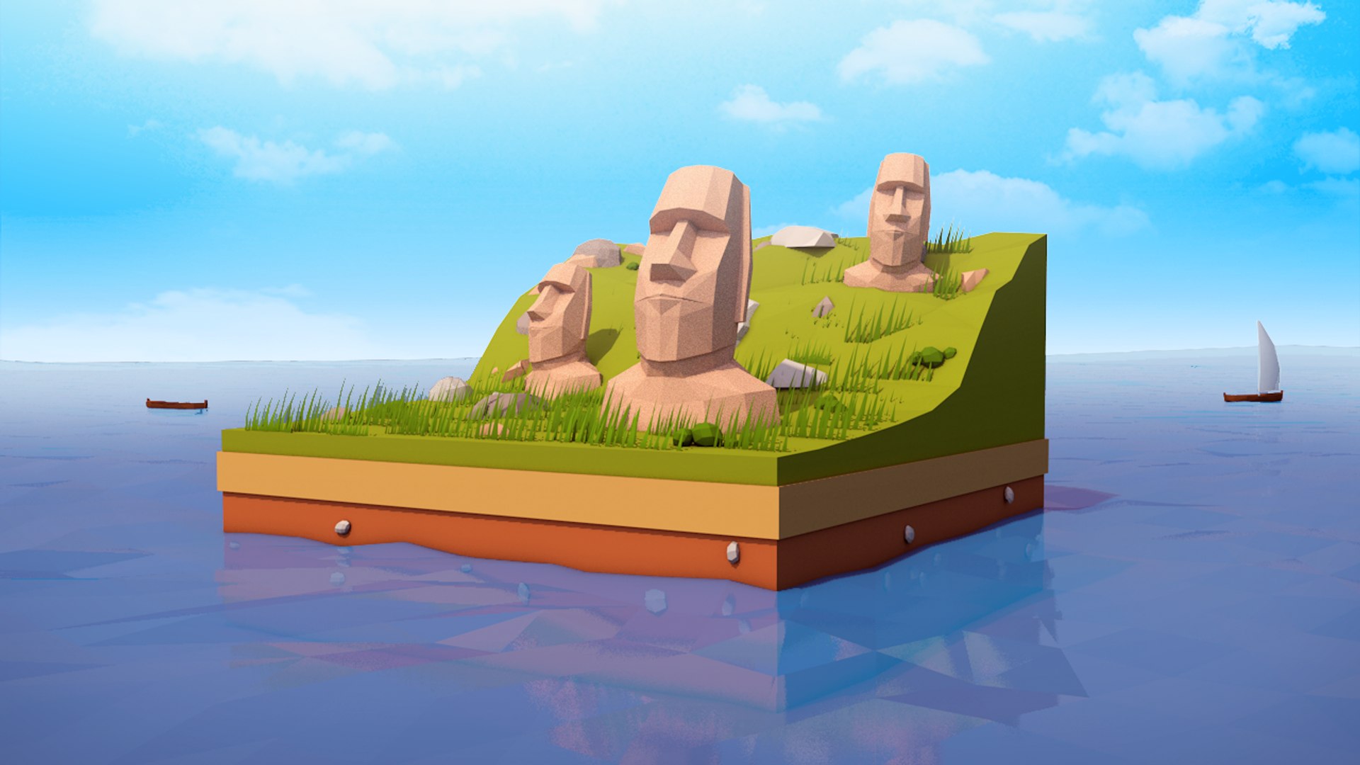 Cartoon Statues 3D Model TurboSquid 1615300