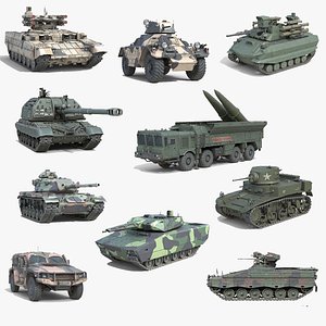 10 Military Vehicles Collection v14 3D model