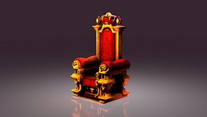 Stylized Royal Throne Fantasy Castle Prop 3D model