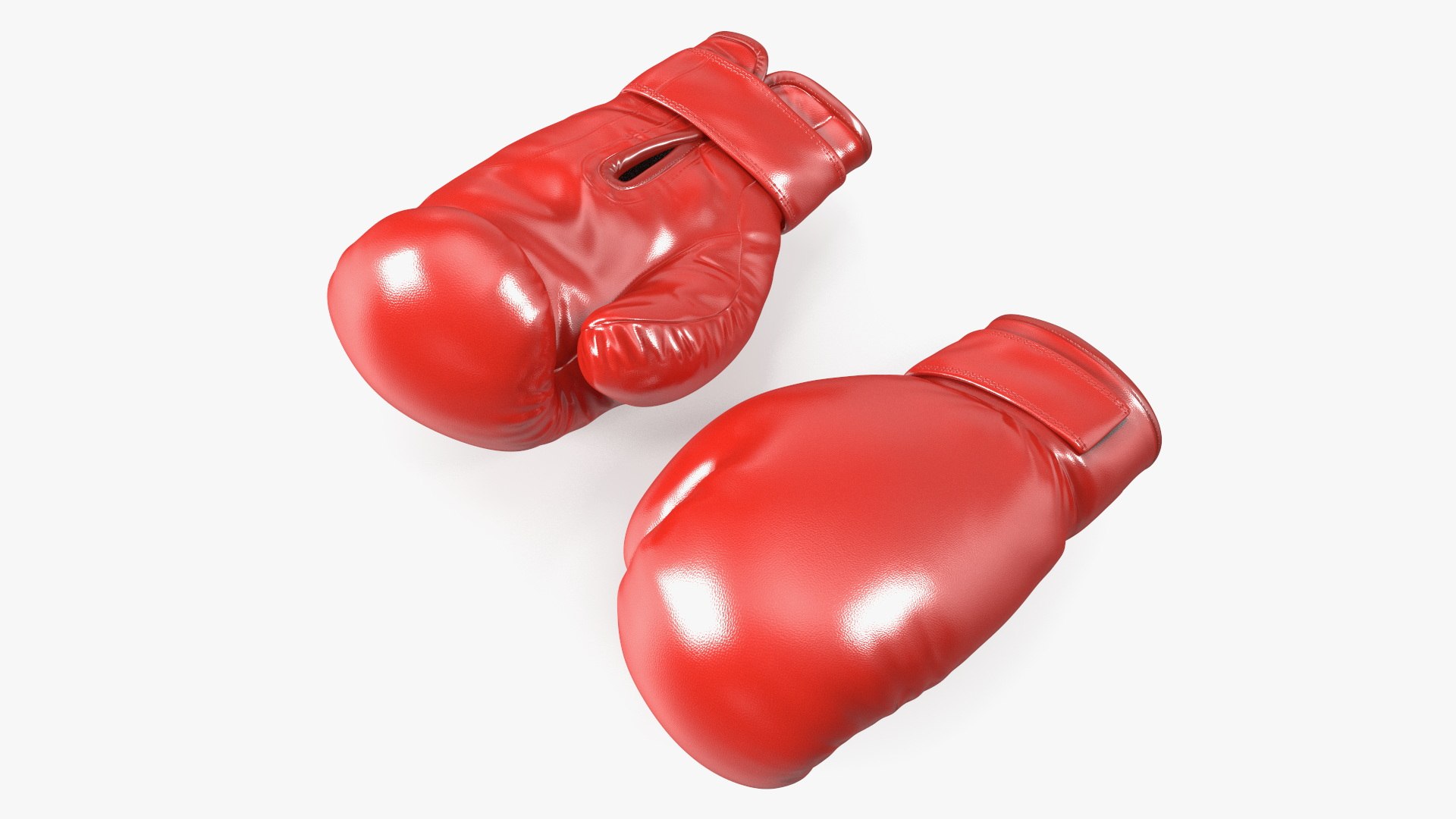 Pair Of Red Boxing Gloves 3D model preview