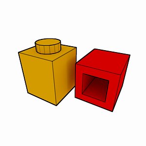 piece lego brick 1x1 3d obj