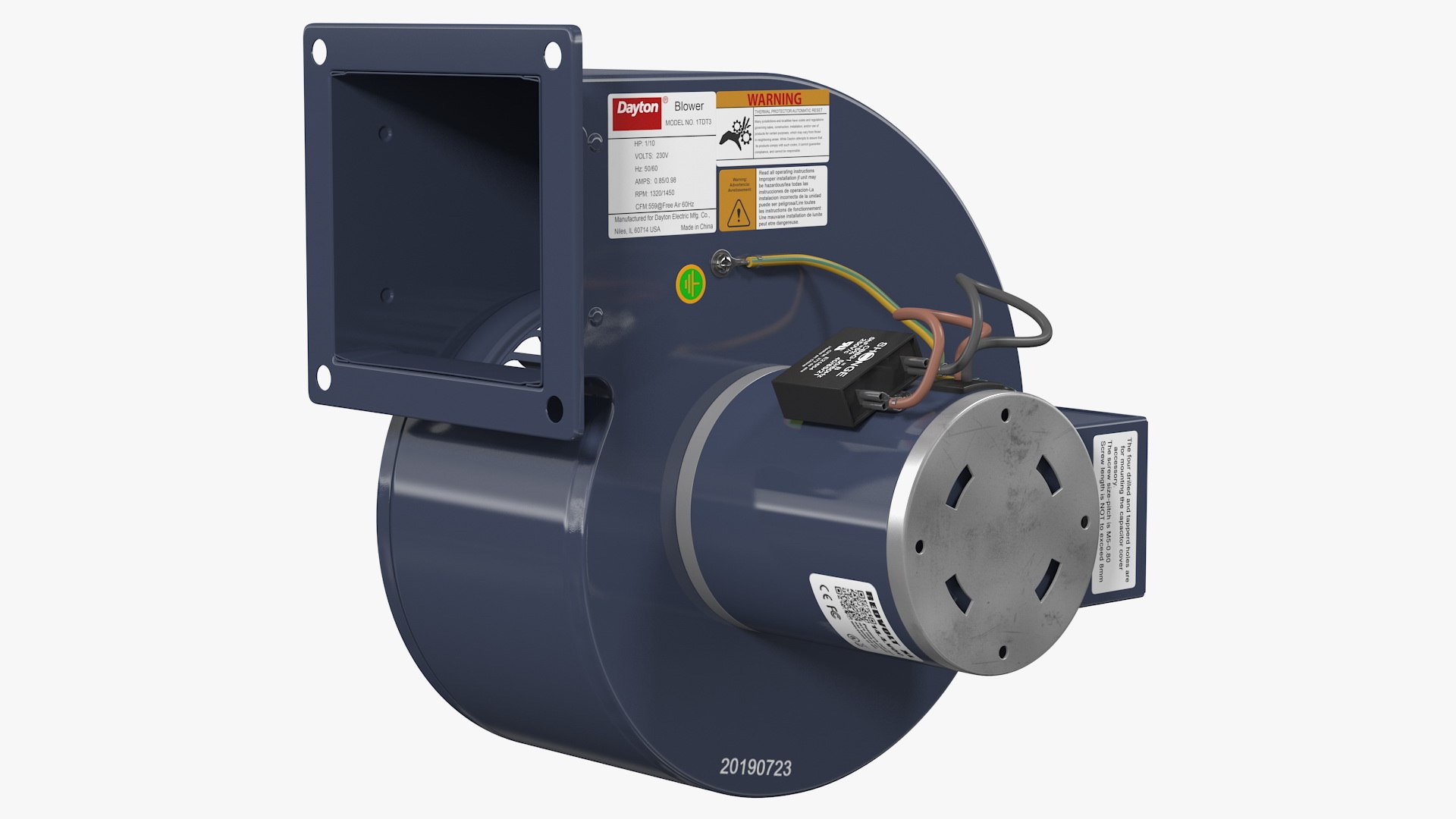 Dayton High Pressure Blower 3D model preview