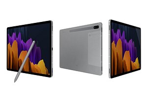 Samsung Galaxy Tab S7 Plus Mystic White Low Poly 3D