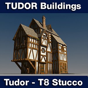 t8 tudor style medieval building 3d model