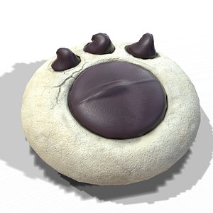 3D Paw Cookie model