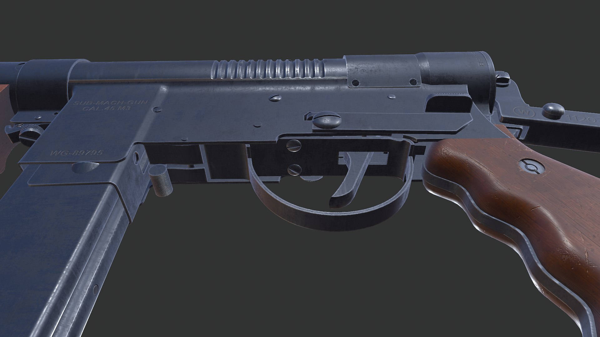 3D model BSA Welgun Submachine Gun  Low-poly PBR https://p.turbosquid.com/ts-thumb/GZ/PUR81q/uZ/screenshot030/png/1763795755/1920x1080/fit_q87/81584b26bb55677af8046d6af94248844b83d9da/screenshot030.jpg