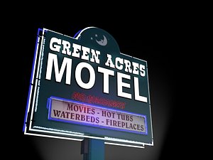 green acres motel sign 3d model