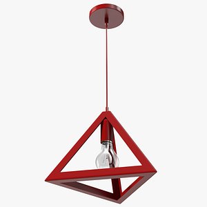 Hanging Light Triangle Shape Red model