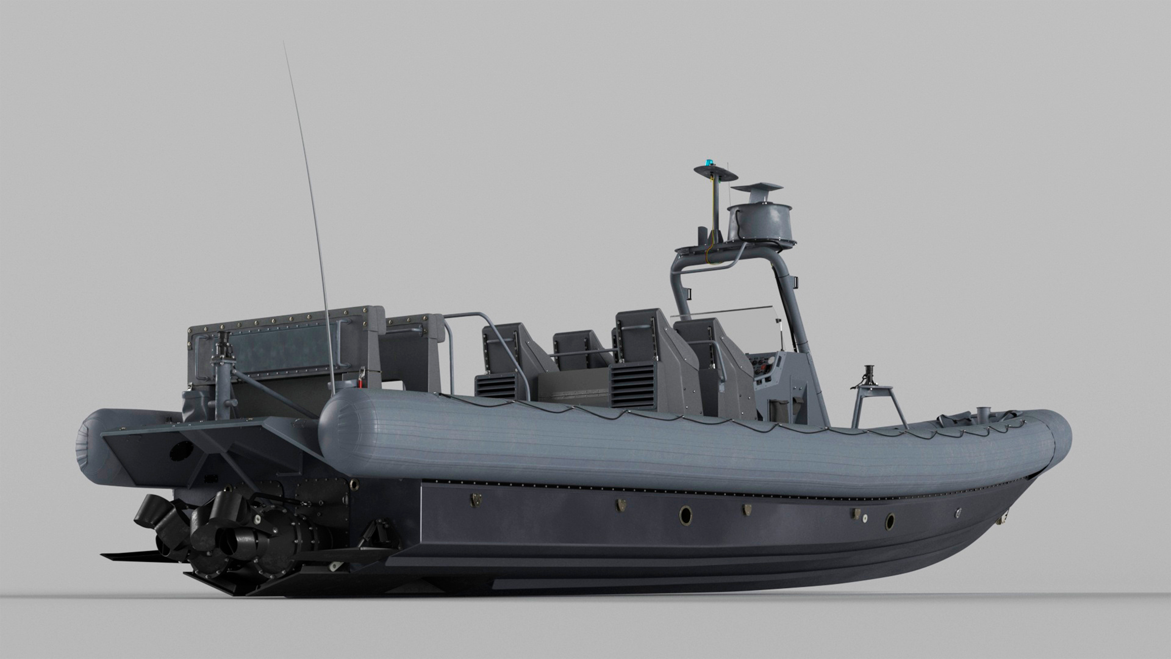 3D модель Надувной военный патрульный катер RHIB - TurboSquid 2219838