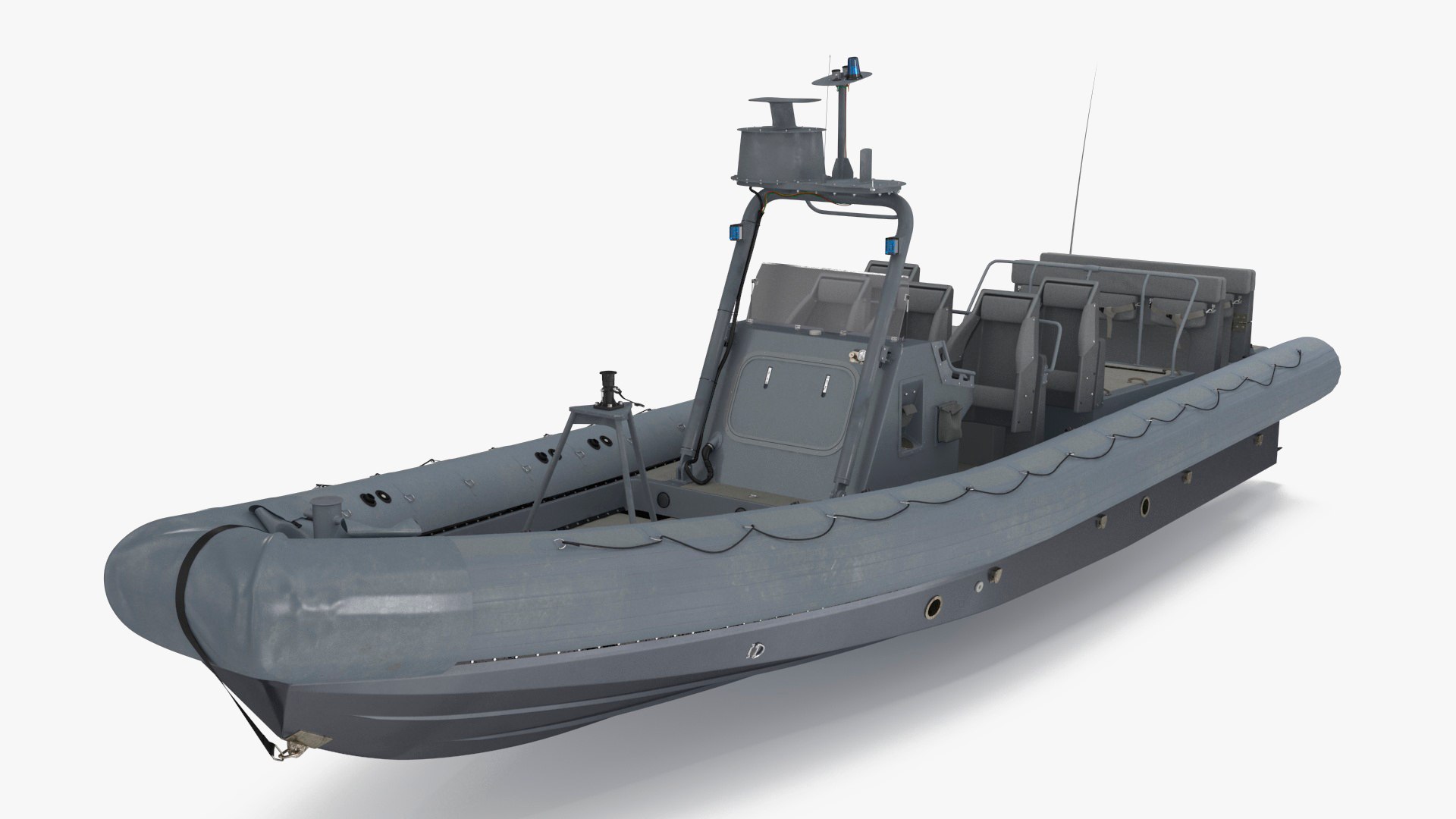 Inflatable Military Patrol Boat RHIB 3D model preview