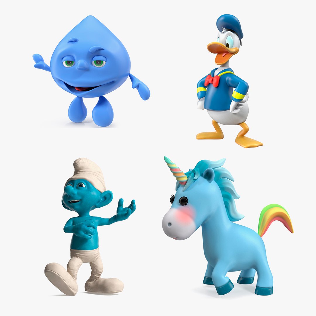 Rigged Cartoon Characters Collection 2 3D model preview