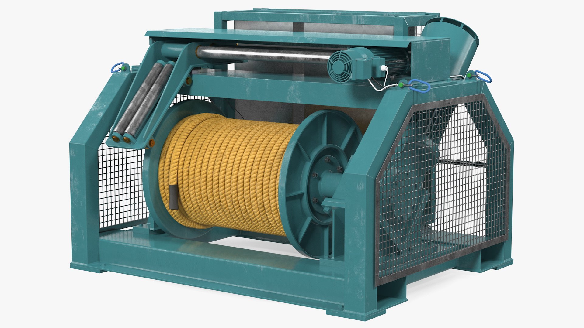 Marine Mooring Winch Rigged 3D model preview