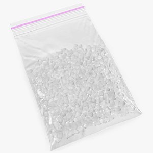 3D Methamphetamine Crystals in Plastic Zip Bag model