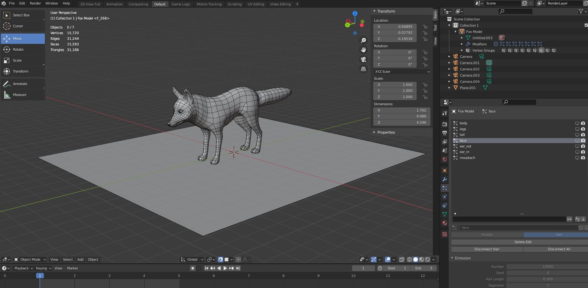 Low Poly Grizzly Bear in Blender 2.91 