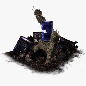 oil barrel blue - 3d model