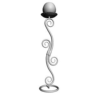 wrought iron candle stand 3d model