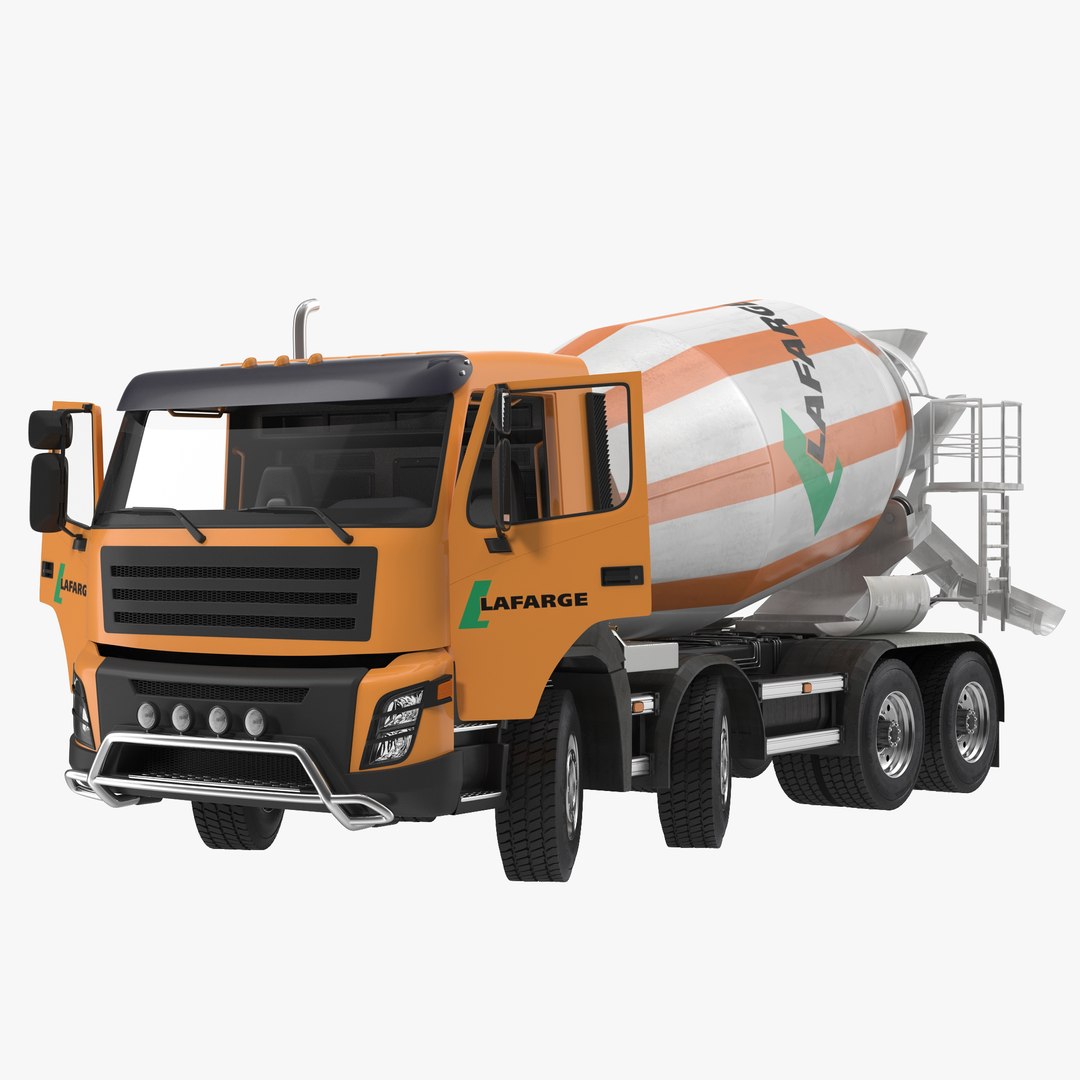 Cement Mixer Vehicle Lafarge Rigged 3D model preview