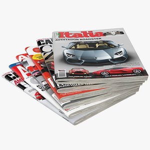 3D magazines open set 6 model