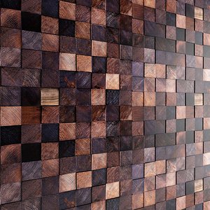 3d mosaic wood panel model