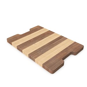 High-Quality Wooden Cutting Board 3D model