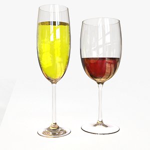 3D model wine glasses