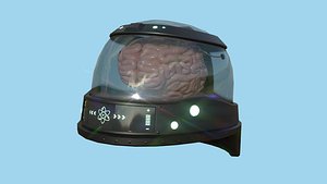 SciFi Brain Helmet 03 Black - Character Design Fashion 3D model