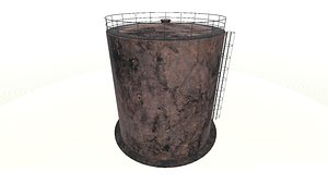 3D Vertical rust tank model