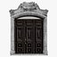 Wooden Door With a Big Concrete Ornament