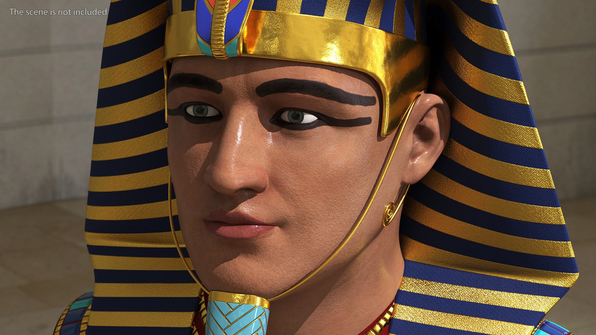 3D Model Head Of Egyptian Pharaoh Rigged - TurboSquid 2084412