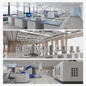 Modern Laboratory Interior Pack &ndash; 3 Variants 3D model