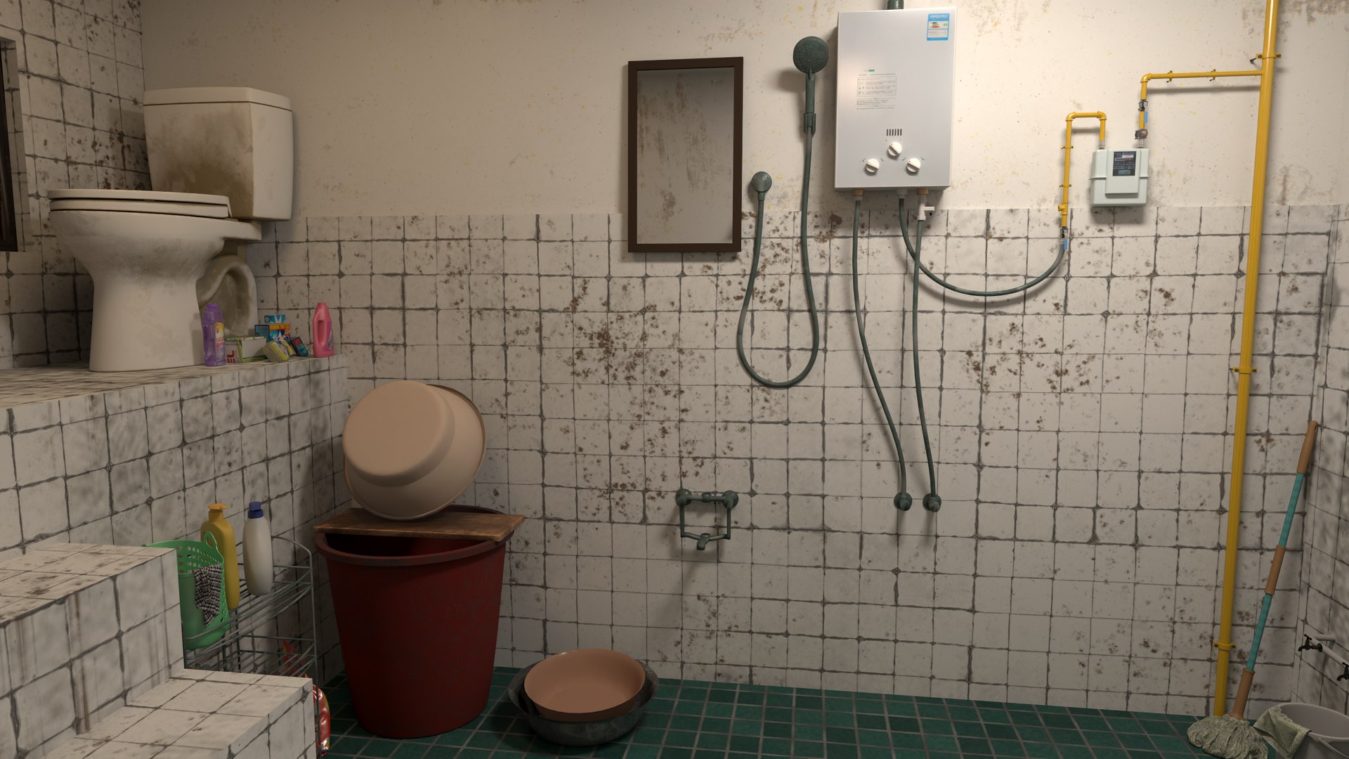3D Dingy Bathroom TurboSquid 2116982