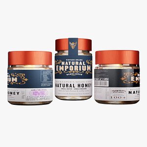 3D Honey Cream Bottle with Package Design model