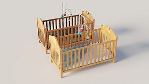 Baby crib with clean and dirty 4k pbr textures