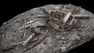 rusty pieces pipes debris pile photogrammetry 3D model