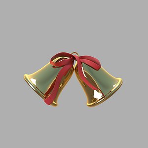 3D model Christmas Bell golden