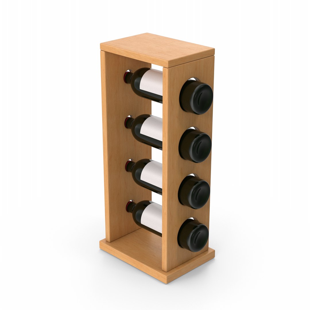 Wooden Wine Rack And Bottles 3D Model - TurboSquid 2119131