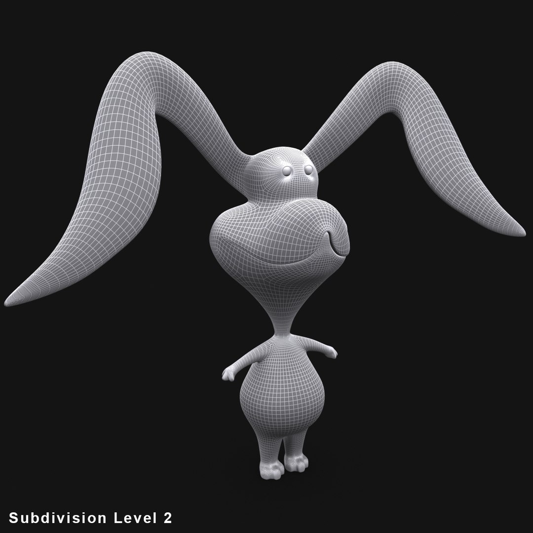 3d Cartoon Rabbit Rigged Biped