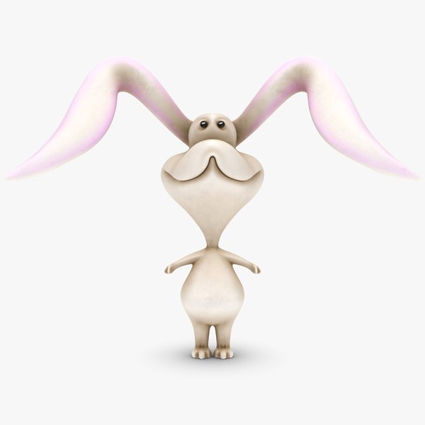 3d cartoon rabbit rigged biped