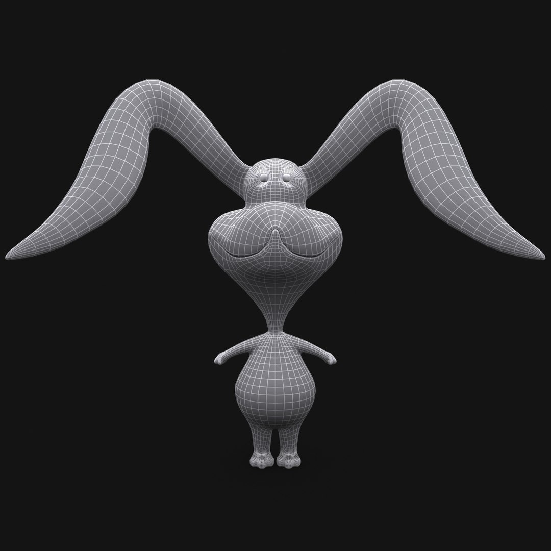 3d Cartoon Rabbit Rigged Biped