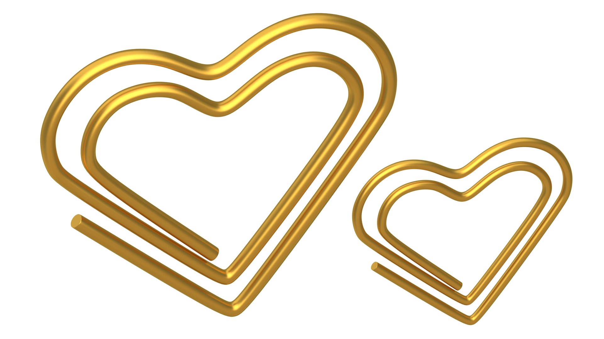 3D Model Paper Clip Heart Shape Gold TurboSquid 1978659