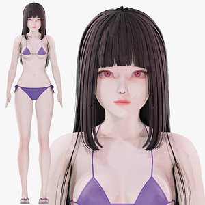 Bikini 0009 - UE5 - Unity - Blender - Animated - Realistic Female Character