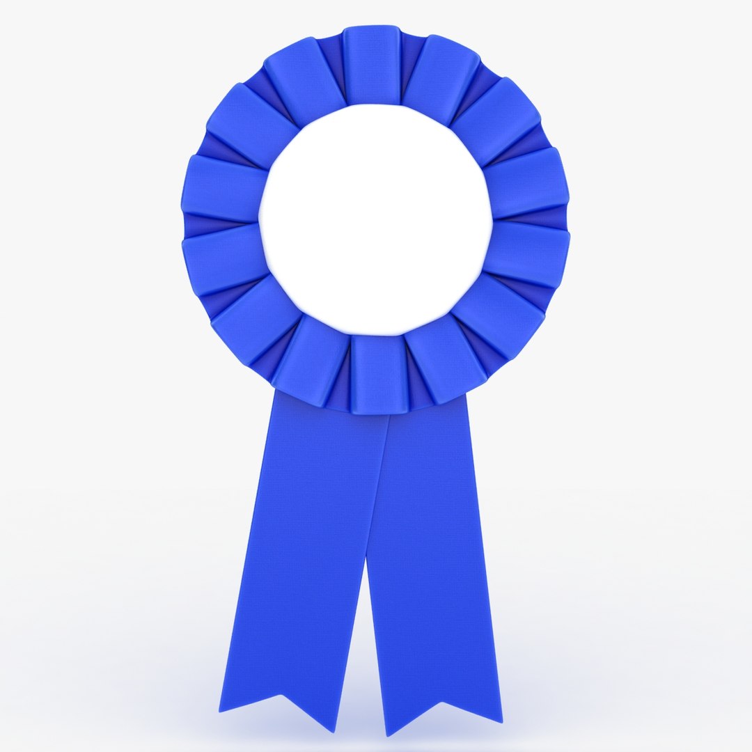 Realistic award ribbon blue 3D - TurboSquid 1216105