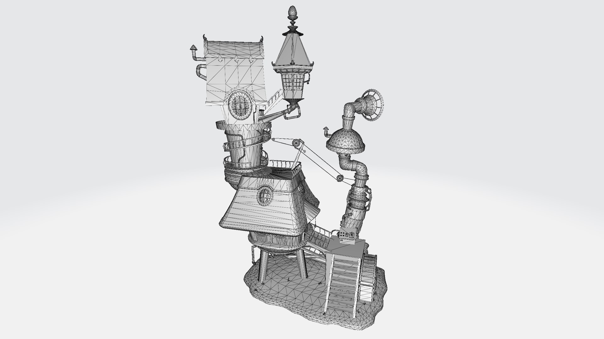 Large Steampunk House 3D Model - TurboSquid 2321696
