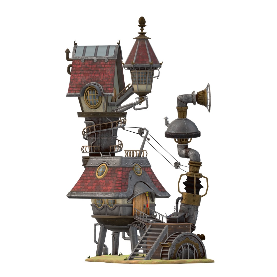 Large Steampunk House 3D Model - TurboSquid 2321696