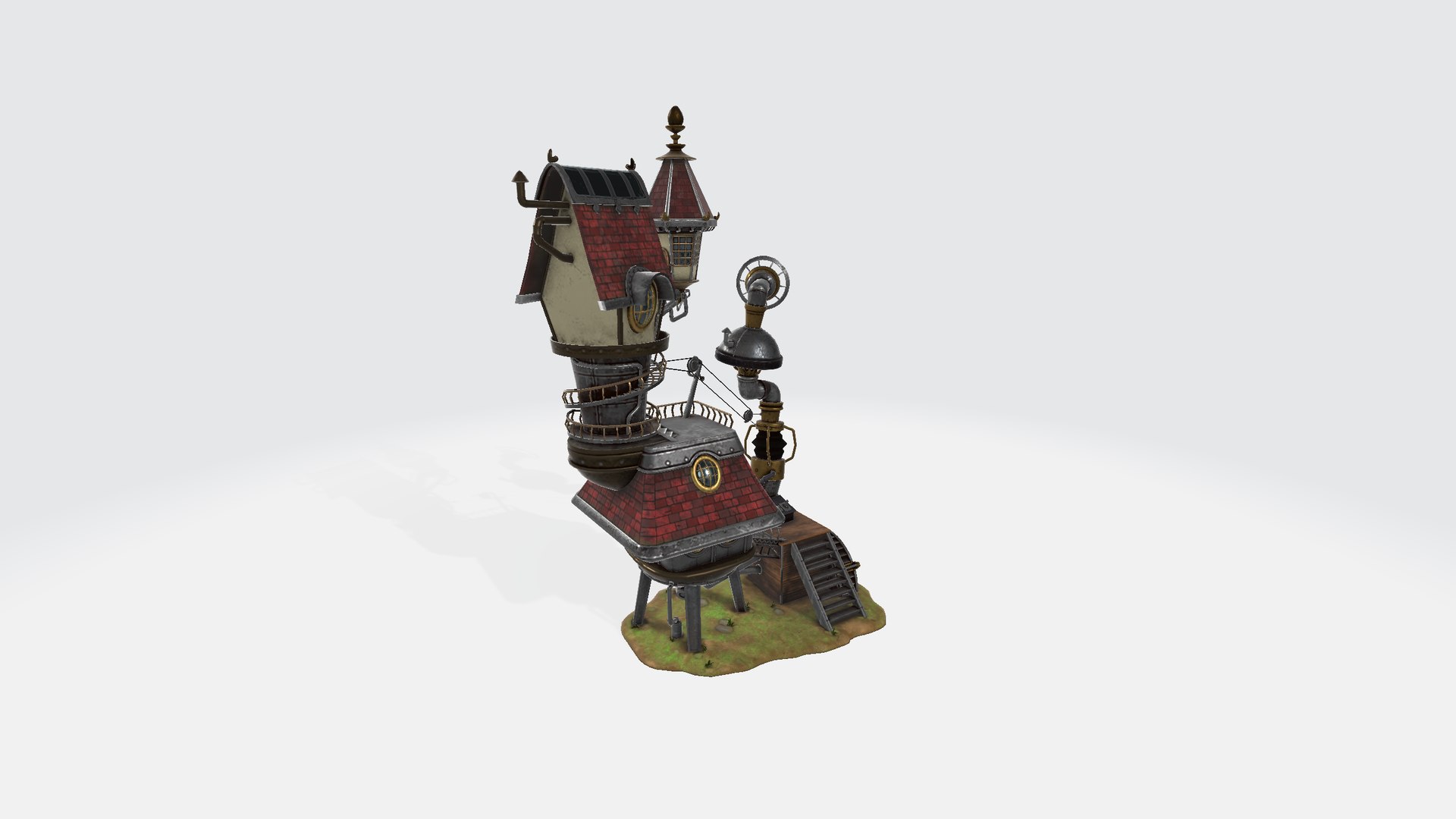 Large Steampunk House 3D Model - TurboSquid 2321696
