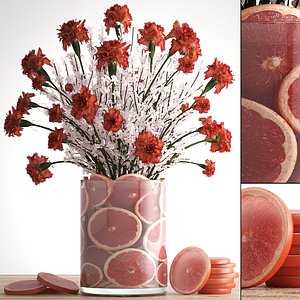 decorative bouquet flowers 3D model