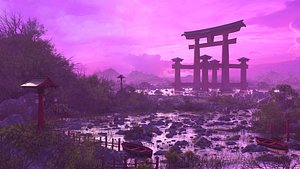Fantasy Japanese Torii Landscape