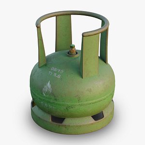 3D model 5kg Domestic LPG Cylinder - Rust Green - PBR - 2K 4K