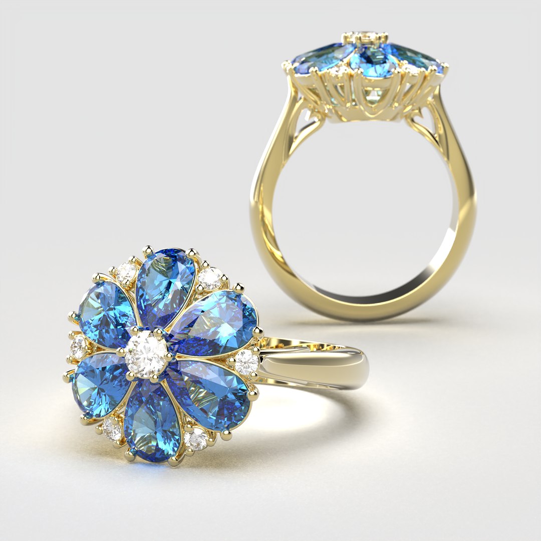 3D Ring And Earrings V3 Set - TurboSquid 2048211